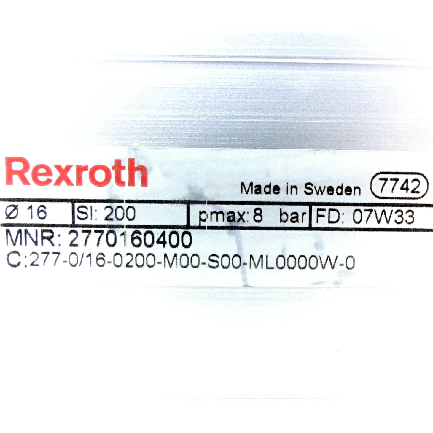 Produktfoto 2 von REXROTH Kolbenstangenloser Zylinder 2770160400