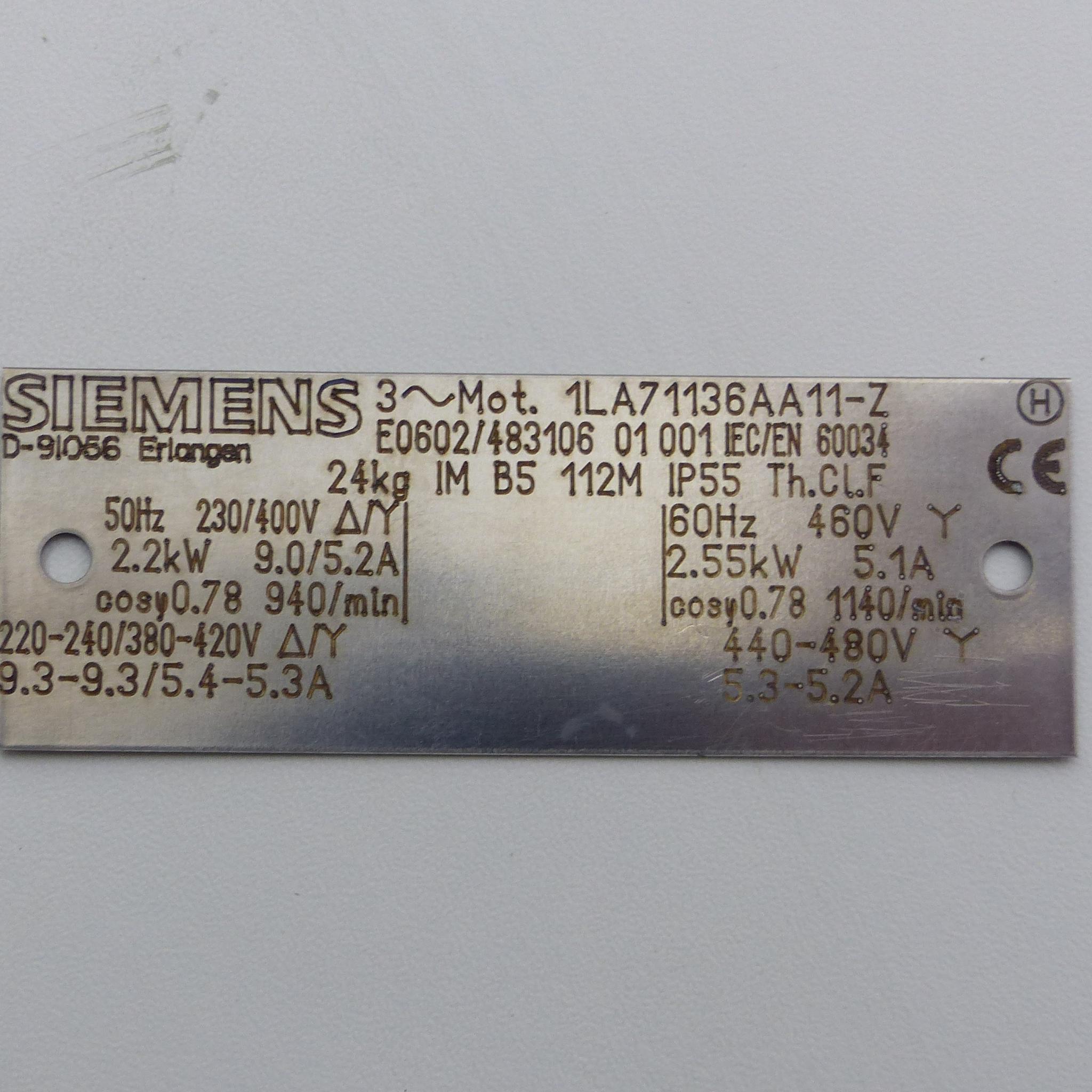 Produktfoto 2 von SIEMENS Drehstrommotor 1LA71136AA11-Z