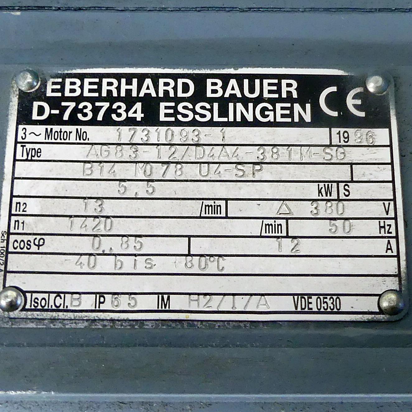 Produktfoto 2 von BAUER Flachgetriebemotor mit Bremse