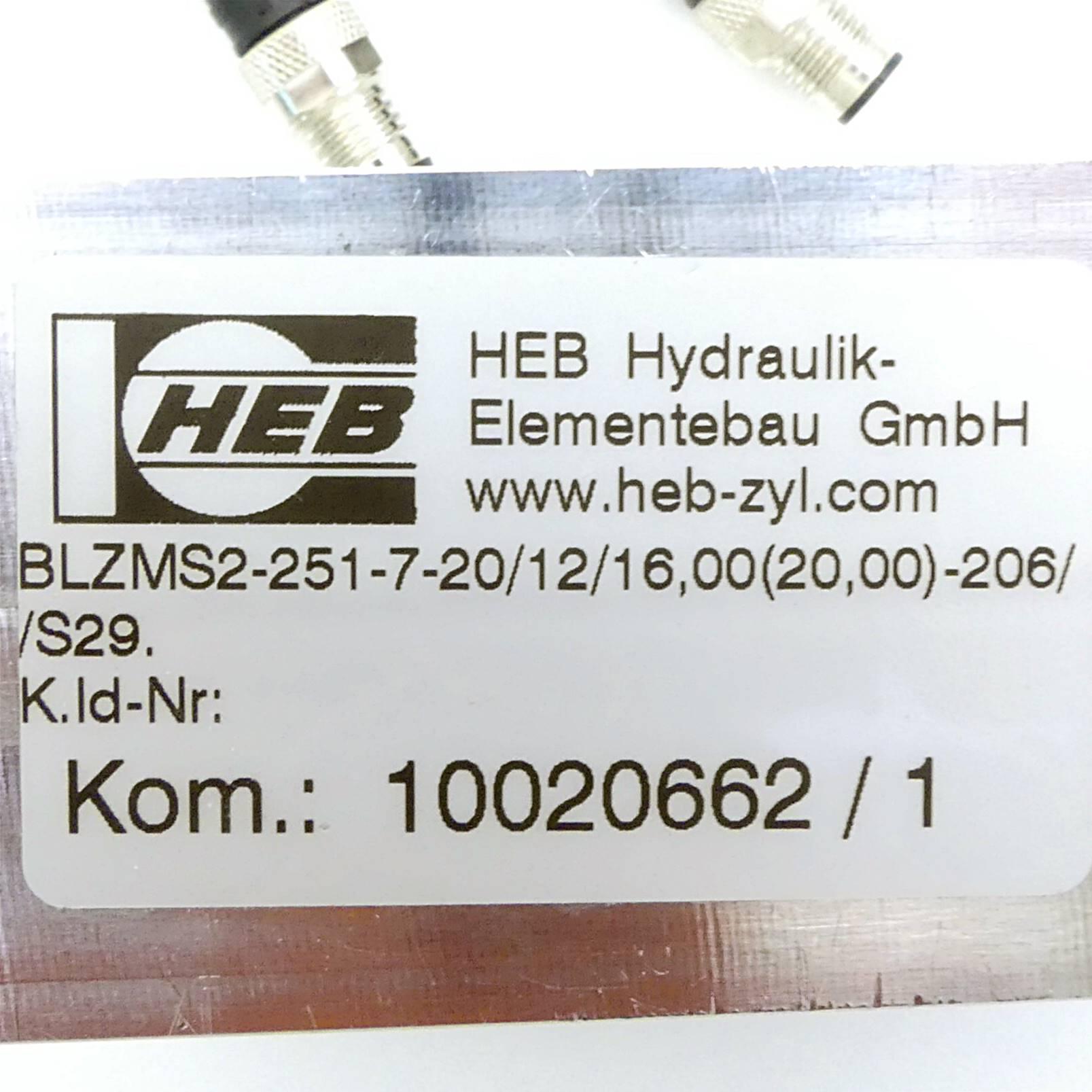 Produktfoto 2 von HEB Blockzylinder BLZMS2-251-7-20/12/16,00(20,00)-206//S29