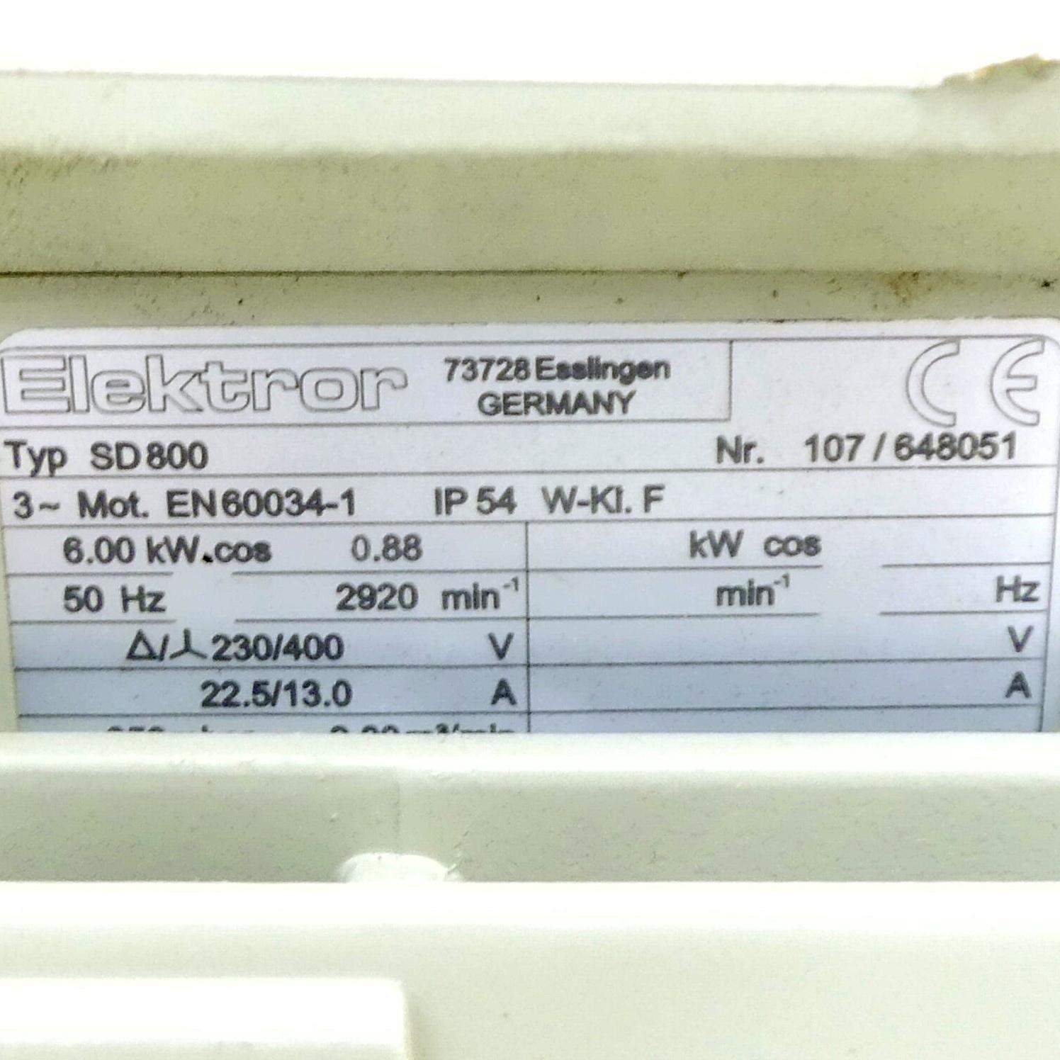 Produktfoto 2 von ELEKTROR Drehstrommotor SD800