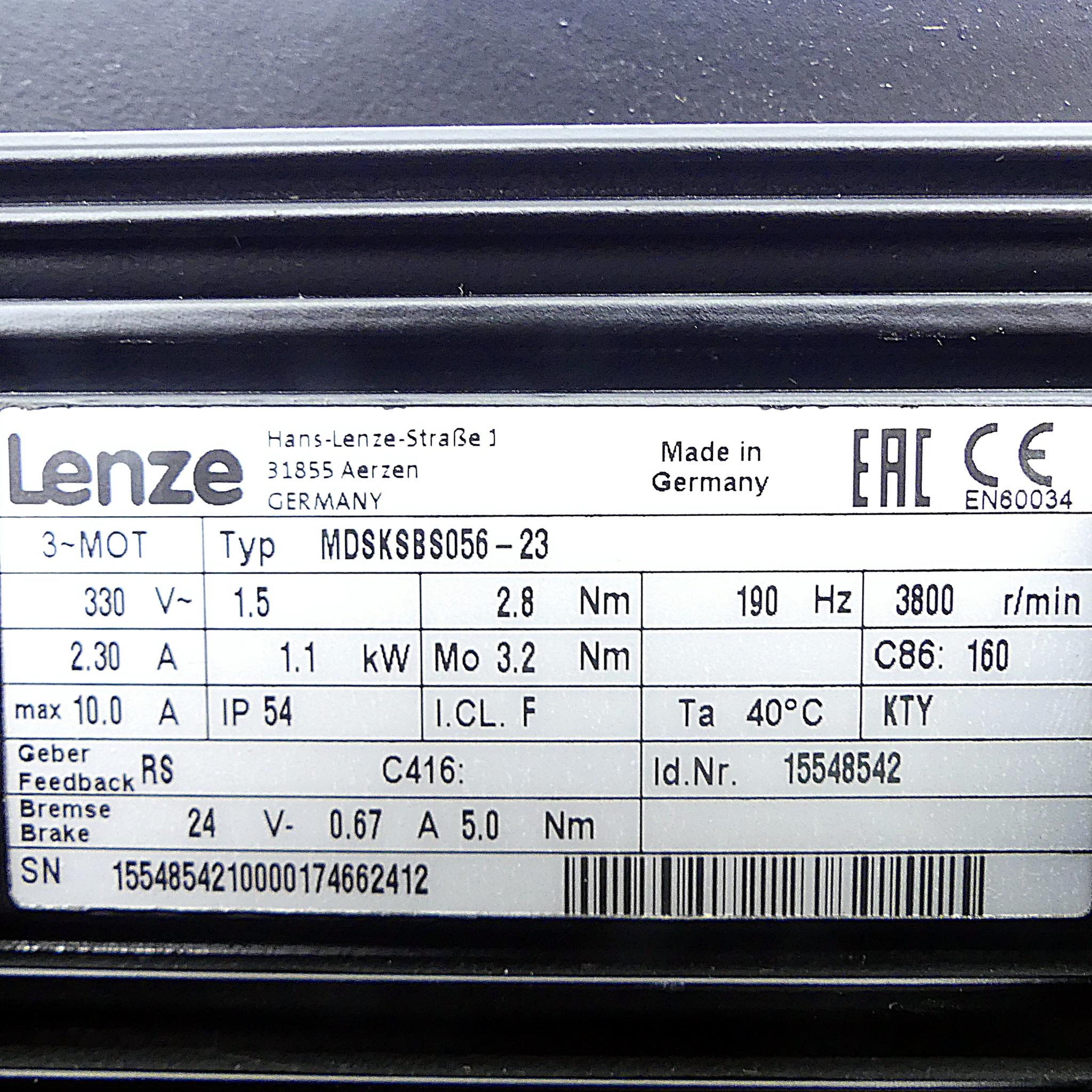 Produktfoto 2 von LENZE Getriebemotor