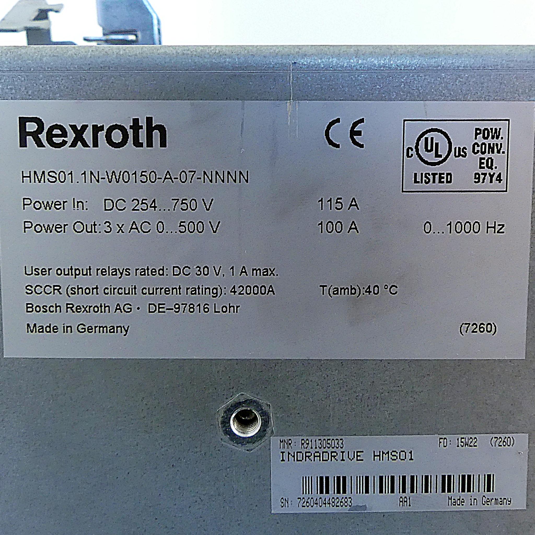 Produktfoto 2 von REXROTH Einzelachs-Wechselrichter HMS01.1N-W0150-A-07-NNNN