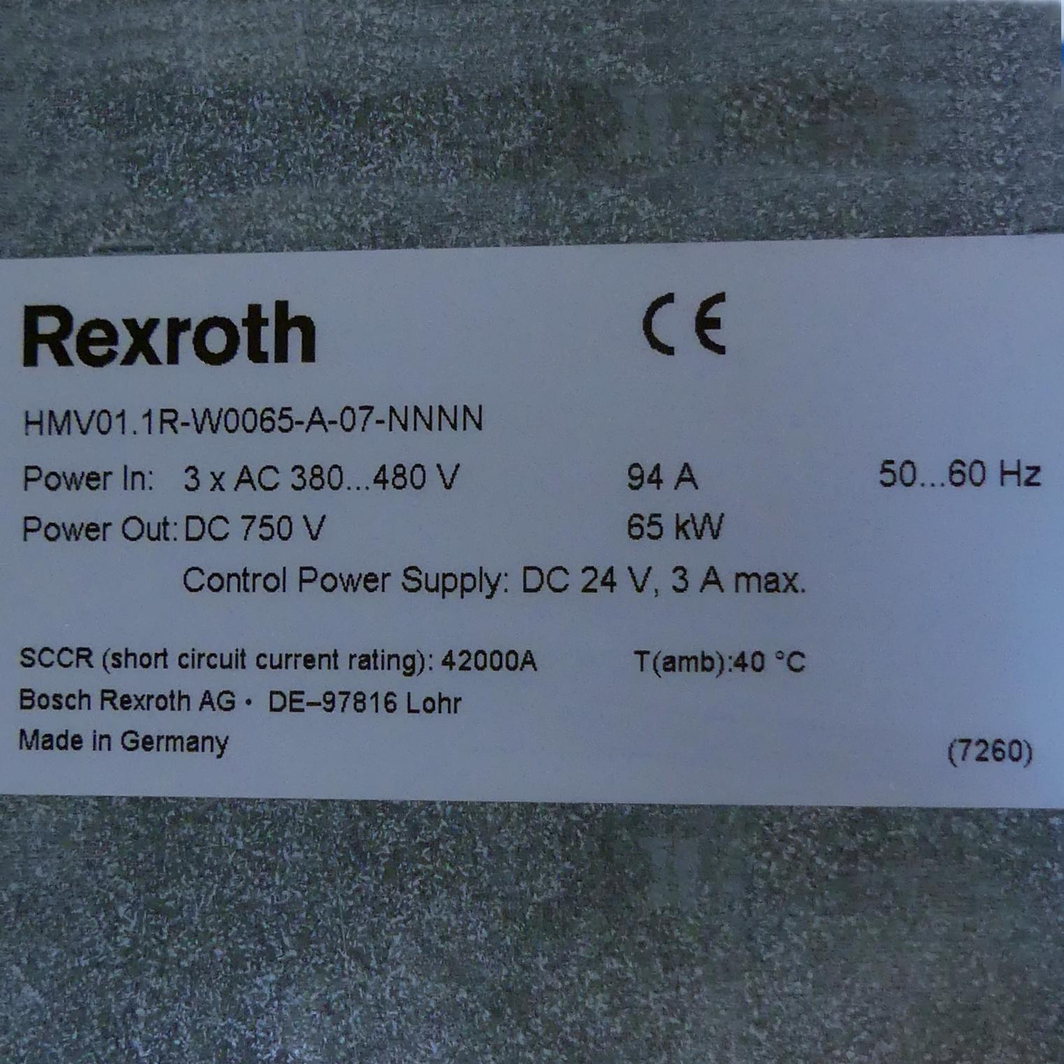 Produktfoto 2 von REXROTH Netzteil HMV01.1R-W0065-A-07-NNNN