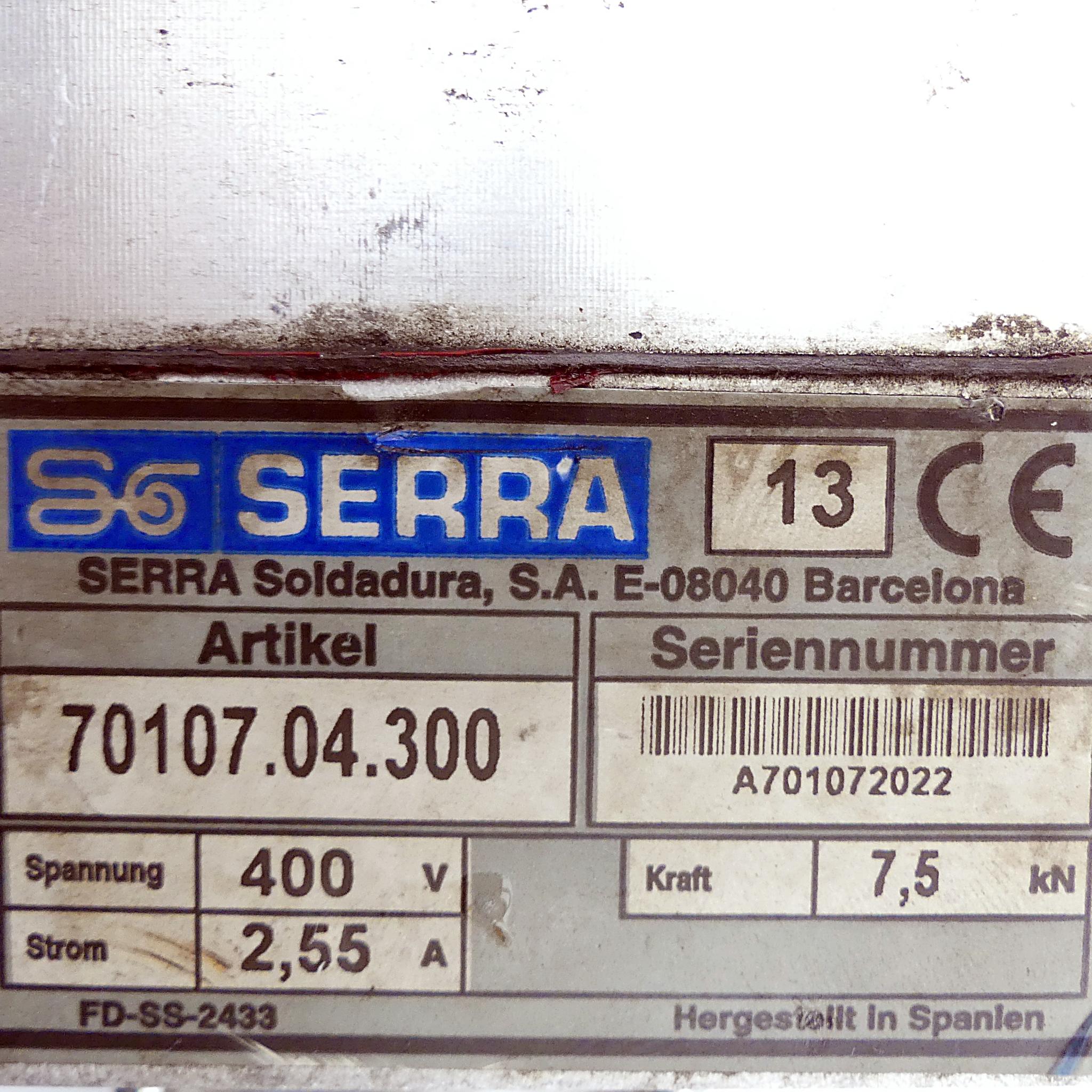 Produktfoto 2 von SERRA SOLDADURA Elektrozylinder