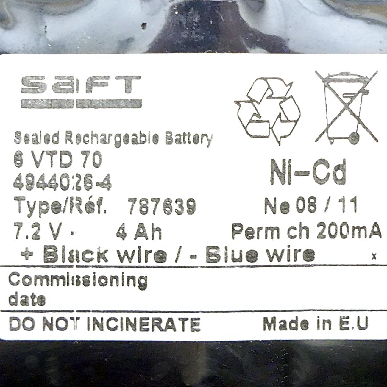 Produktfoto 2 von SAFT Wiederaufladbare Batterie 6 VTD 70