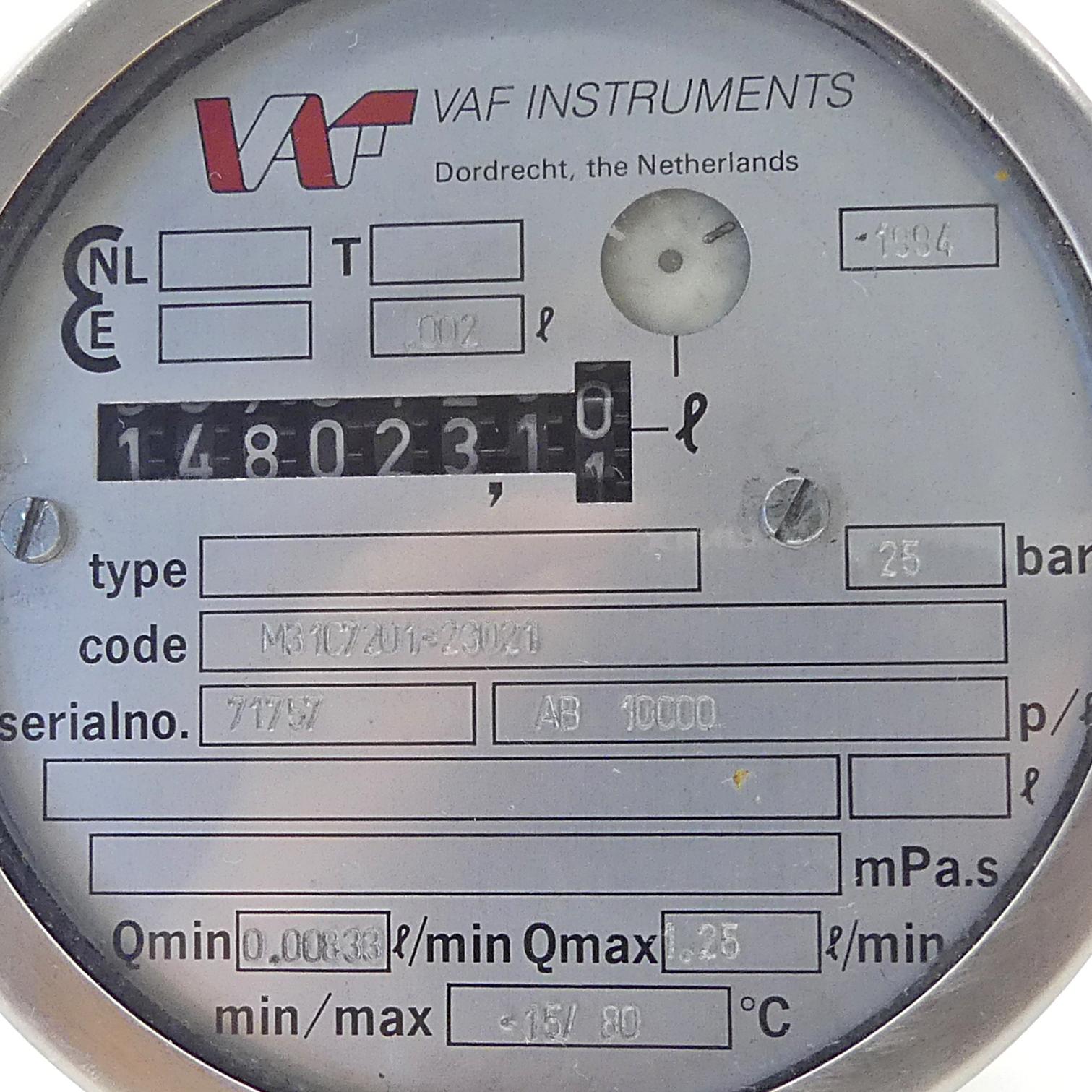 Produktfoto 2 von VAF INSTRUMENTS Durchflusszähler