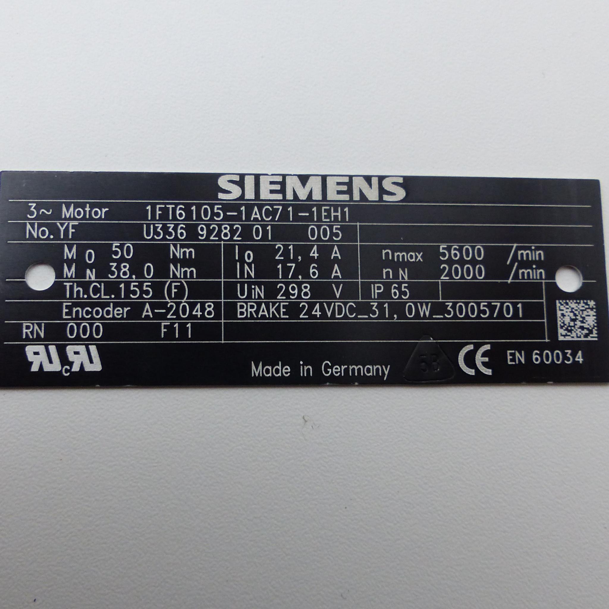 Produktfoto 3 von SIEMENS Servomotor mit Winkelgetriebe 1FT6 105-1AC71-1EH1