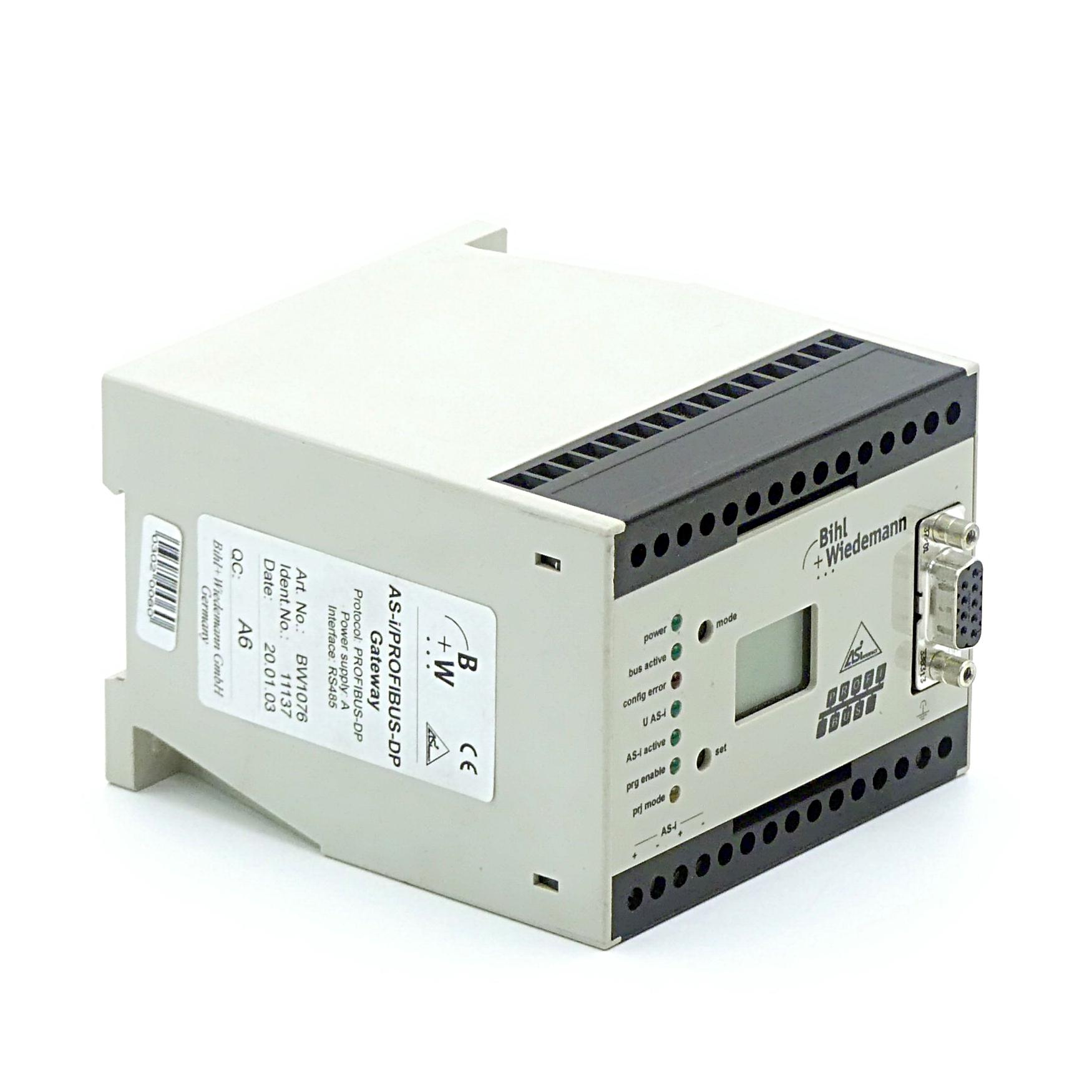 BIHL + WIEDEMANN AS-i / PROFIBUS-DP Gateway BW1076