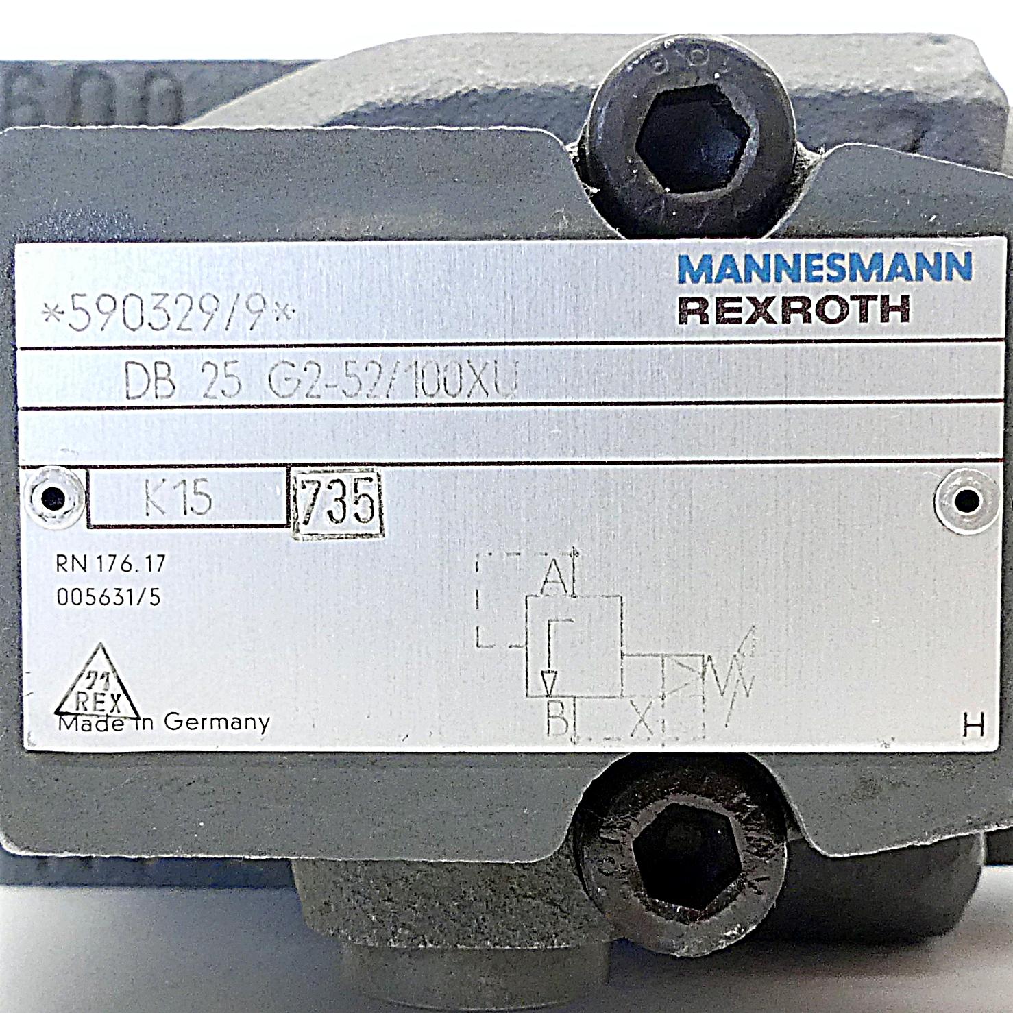 Produktfoto 2 von REXROTH Druckbegrenzungsventil DB 25 G2-52/100XU