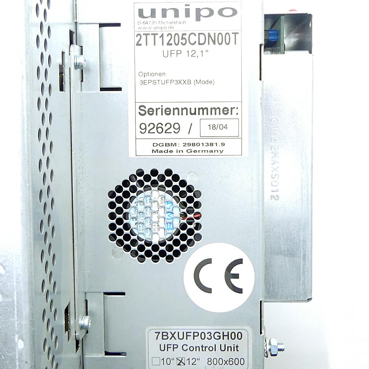 Produktfoto 2 von UNIPO MICHELSTADT Monitoreinheit 12,1" mit Steuereinheit 7BXUFP03GH00