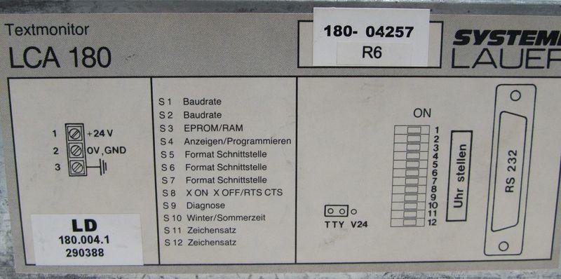 Produktfoto 5 von Systeme Lauer LCA 180 Textmonitor LD 180.004.1 290388 NEUWERTIG