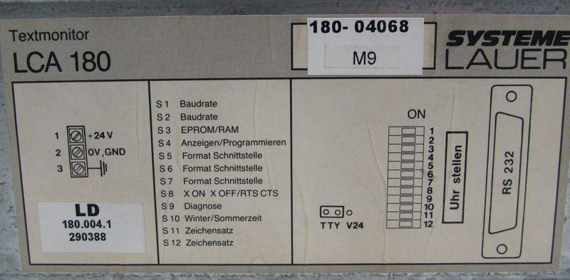 Produktfoto 5 von Systeme Lauer LCA 180 Textmonitor LD 180.004.1 290388 TESTED & TOP ZUSTAND