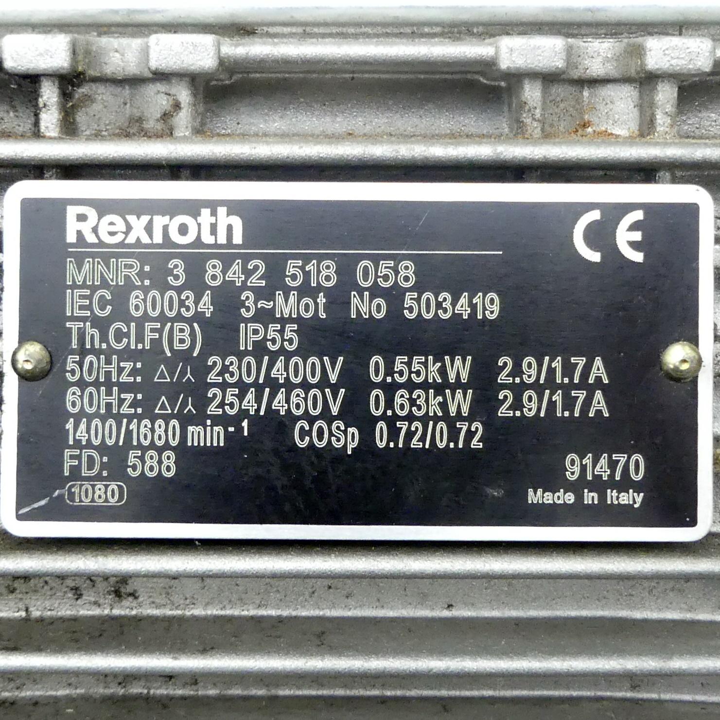 Produktfoto 2 von REXROTH Drehstrommotor 3 842 518 058