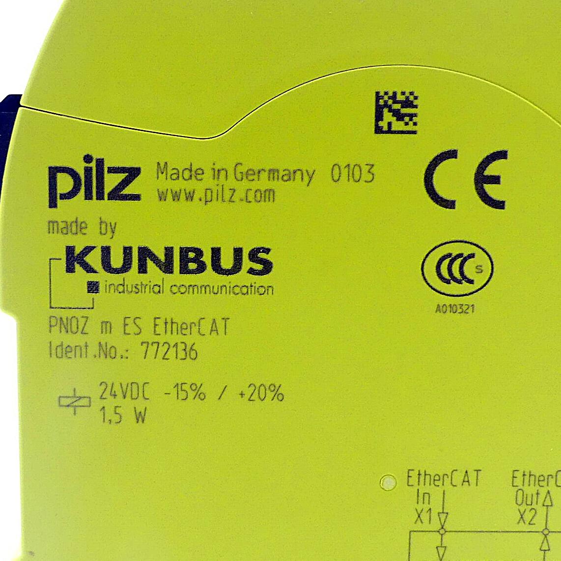 Produktfoto 2 von PILZ Kommunikationsmodul PNOZ m ES EtherCAT