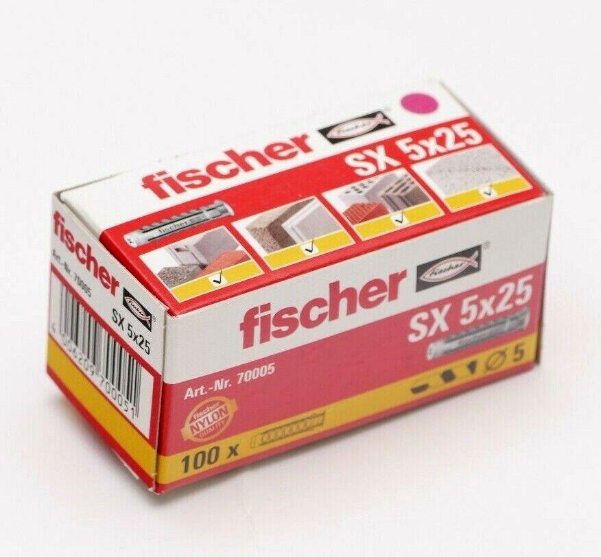 100x Fischer SX 5x25 Dübel | 70005