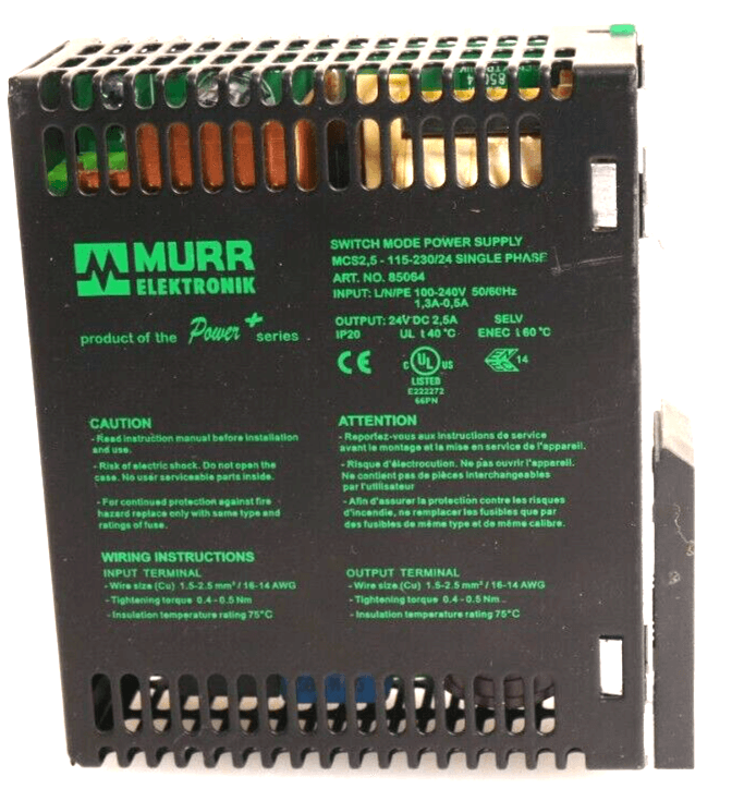 Produktfoto 2 von Murr Elektronik 85064 Schaltnetzteil Switch Mode Power Supply MCS2.5-115-230/24