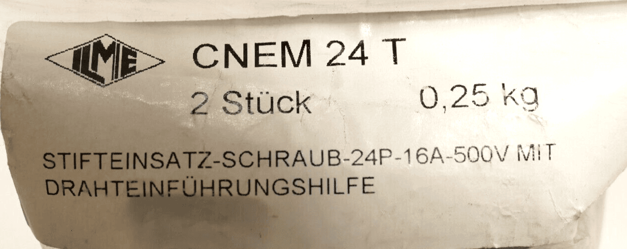 Produktfoto 2 von 2x ILME CNEM 24 T Stifteinsatz-Schraub-24P-16A-500V