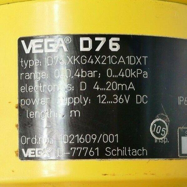 Produktfoto 3 von VEGA vegacap D76 Füllstandssensor // D76.XKG4X21CA1DXT // D76XKG4X21CA1DXT