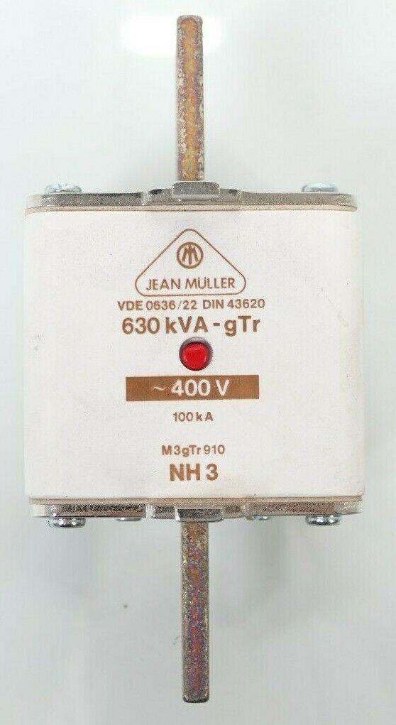 3 x Jean Müller NH3 M3gTr910 DIN 43620 Sicherungseinsatz 400V~ 630kVA gTr