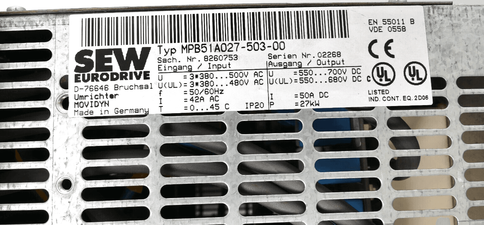 Produktfoto 3 von SEW Movidyn 8260753  Servo Drive MPB51A027-503-00