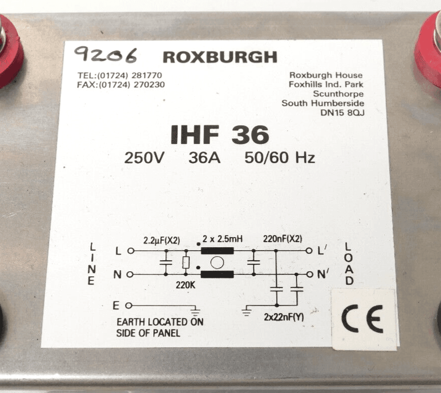 Produktfoto 2 von Roxburgh IHF 36 Netzfilter | 250 V 36 A 50/60 Hz