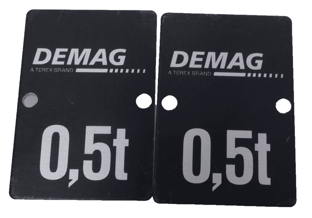 2x Demag Traglastschild 0,5t