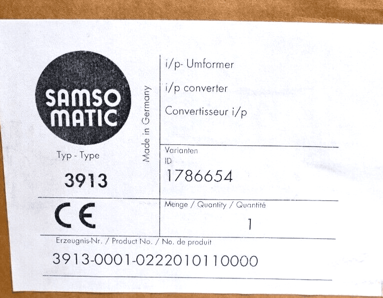 Produktfoto 2 von Samsomatic 3913 I/P-Umformer 1786654 | 3913-0001 0222 0101 10000 | 3913-0001