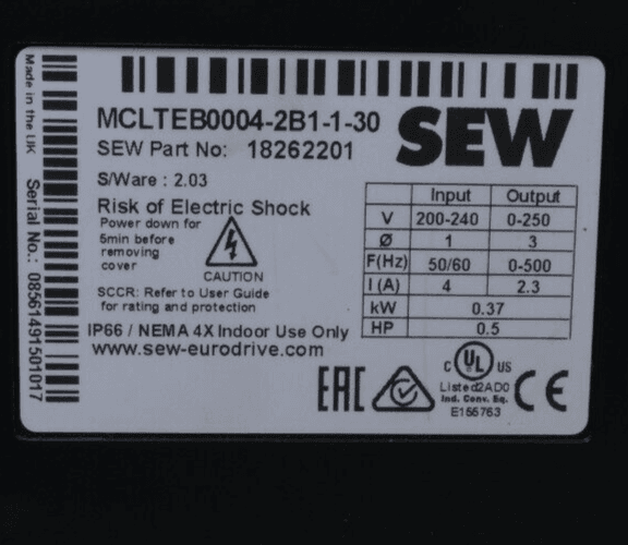 Produktfoto 5 von SEW Eurodrive 18262201 MOVITRAC® LTE-B+ MCLTEB0004-2B1-1-30