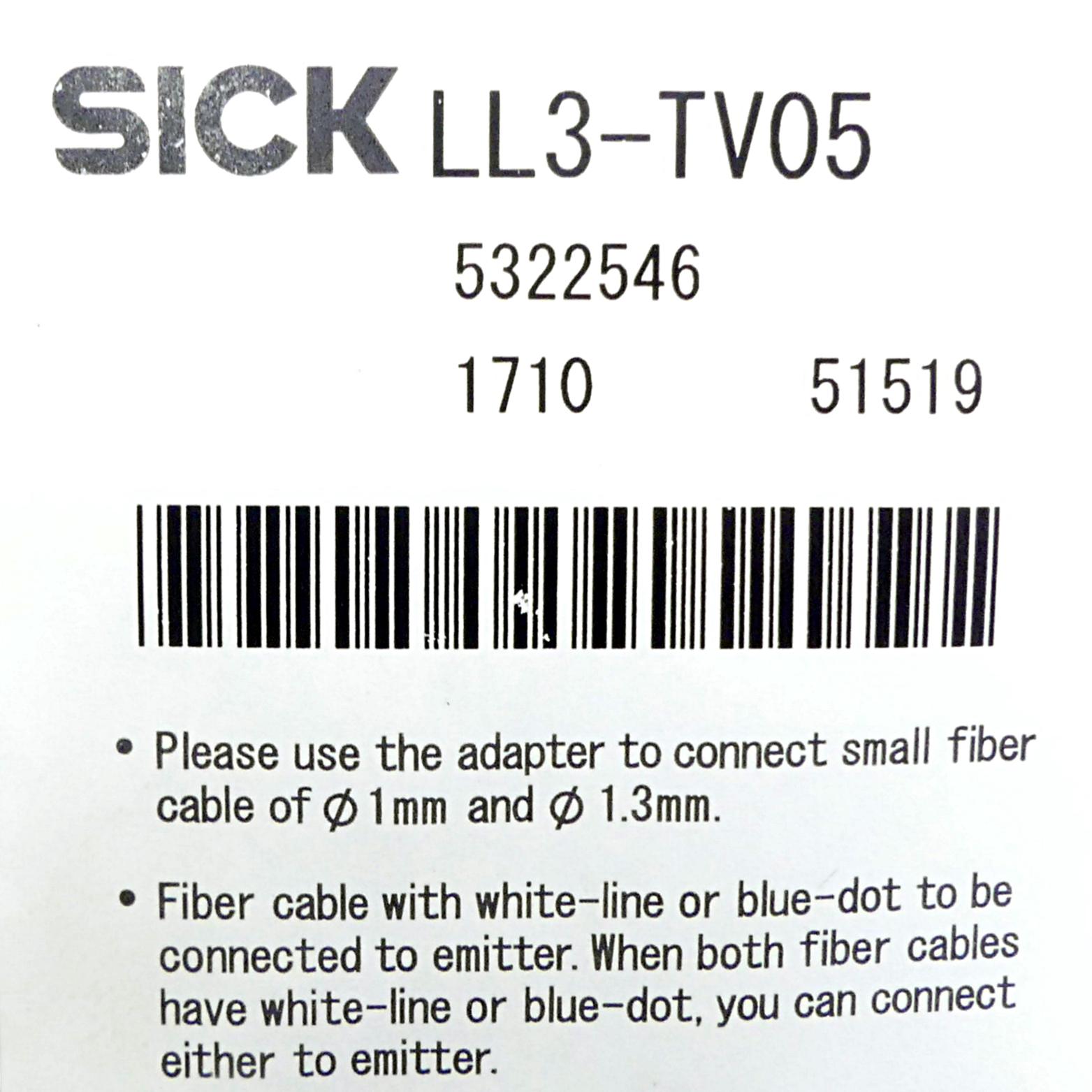 Produktfoto 3 von SICK Lichtleiter Sensor LL3-TV05