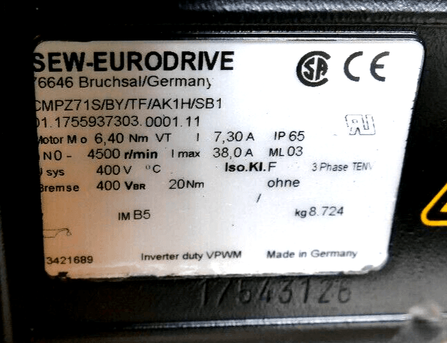 Produktfoto 2 von SEW-Eurodrive CMPZ71S/BY/TF/AK1H/SB1 Servomotor 01.1755937303.0001.11