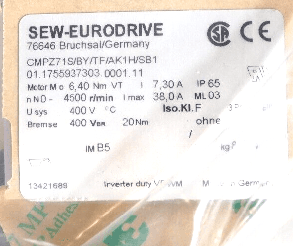 Produktfoto 4 von SEW-Eurodrive CMPZ71S/BY/TF/AK1H/SB1 Servomotor 01.1755937303.0001.11