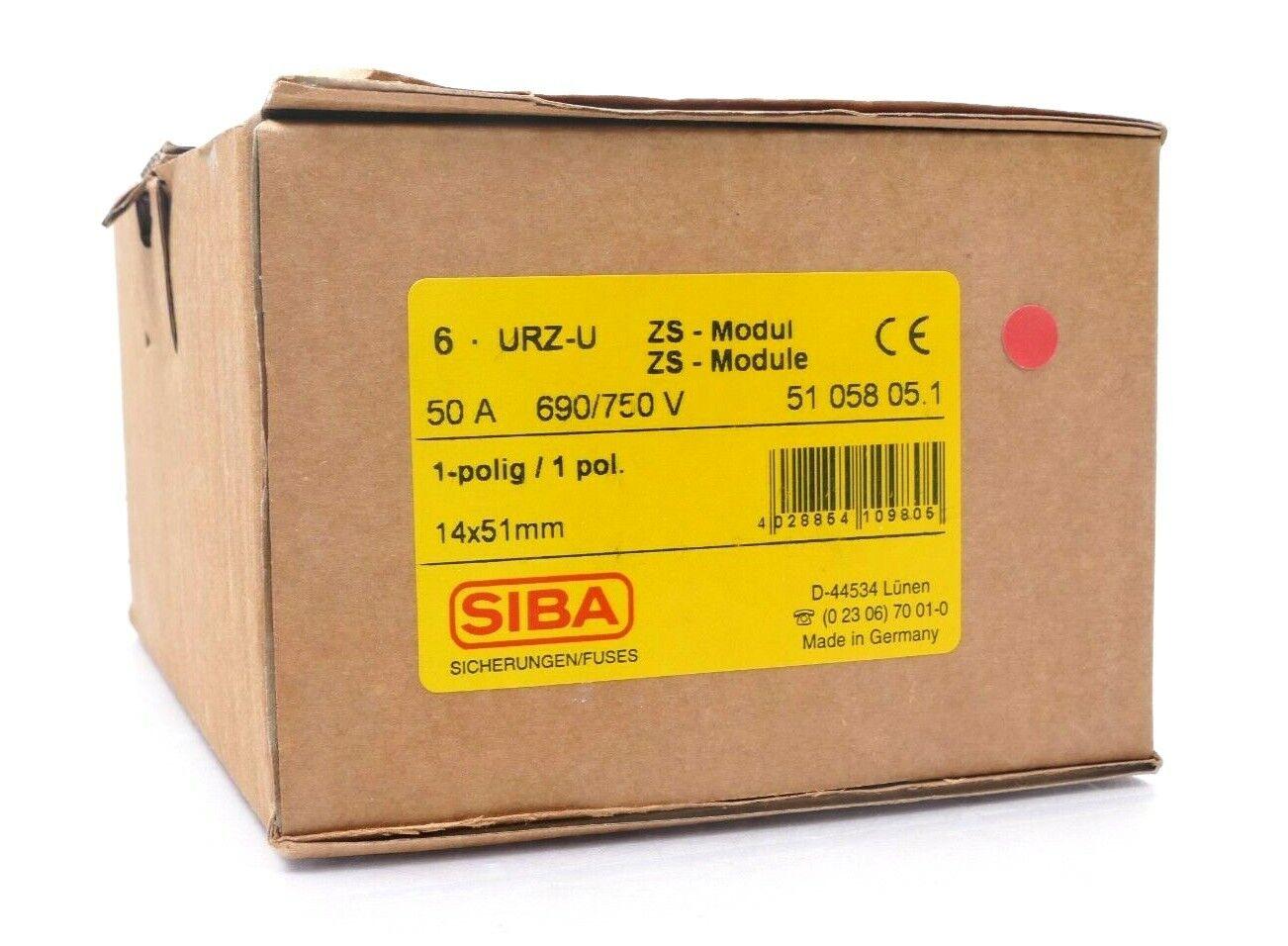 SIBA 6x URZ-U ZS-Module 50A // 690/750V 14x51mm