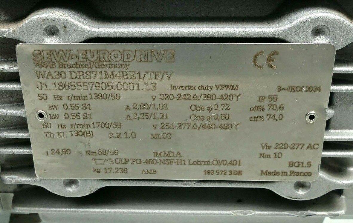 Produktfoto 3 von SEW Eurodrive Getriebemotor WA30 DRS71M4BE1/TF/V