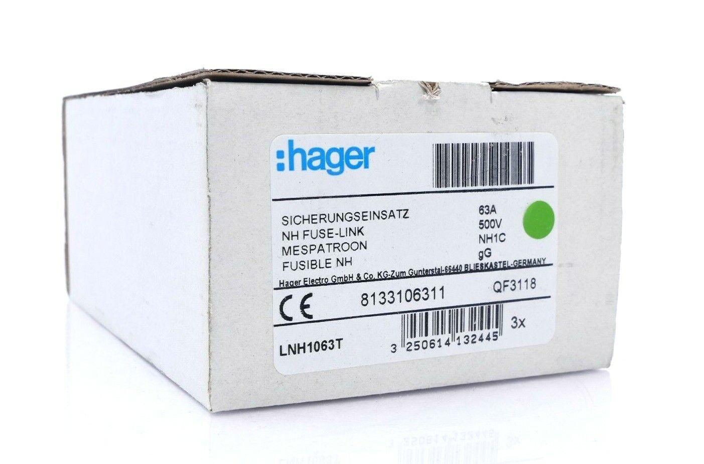 Produktfoto 1 von 3 Stück - HAGER LHN1063T Sicherungseinsatz