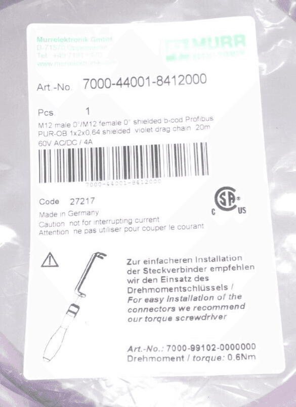 Produktfoto 2 von Murr Elektronik 7000-44001-8412000 Profibus Pur-OB | 20 m