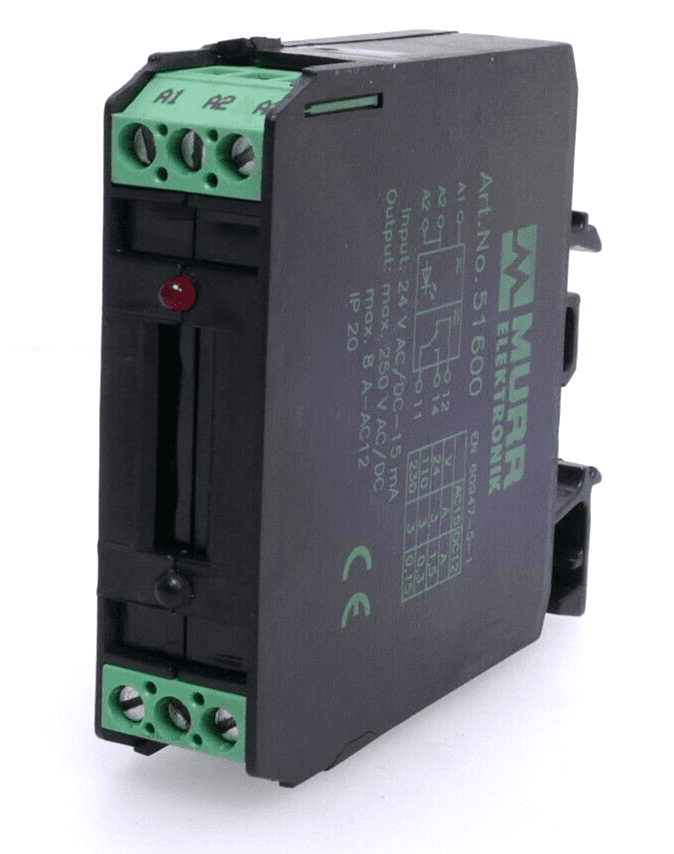 Produktfoto 1 von Murr Elektronik 51600 Ausgangsrelais 24V AC/DC-15mA | max.250 V AC/DC