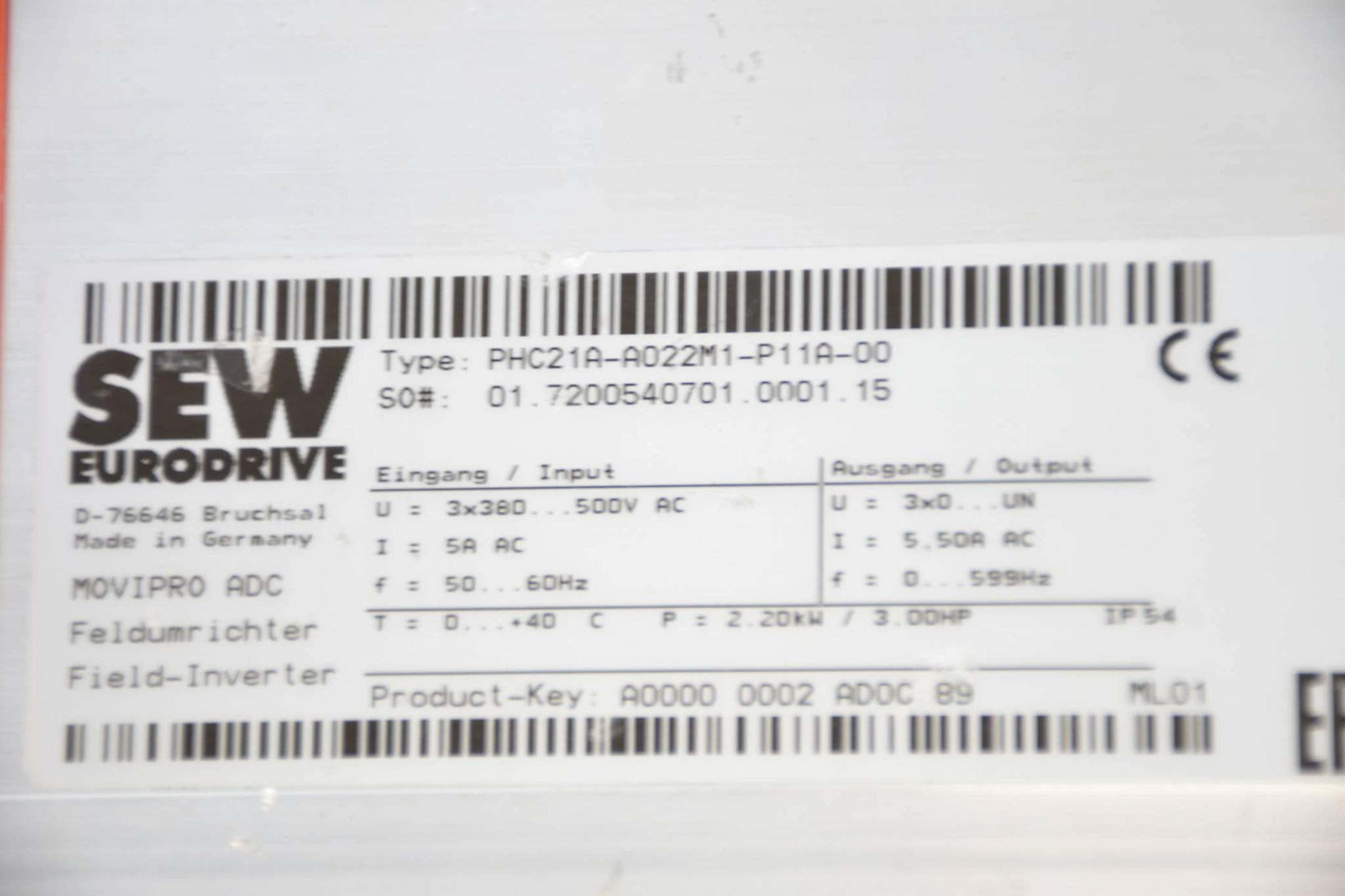 Produktfoto 2 von SEW Eurodrive Movipro® ADC Steuerung PHC21A-A022M1-P11A-00 inkl. Schaltmodul PZM