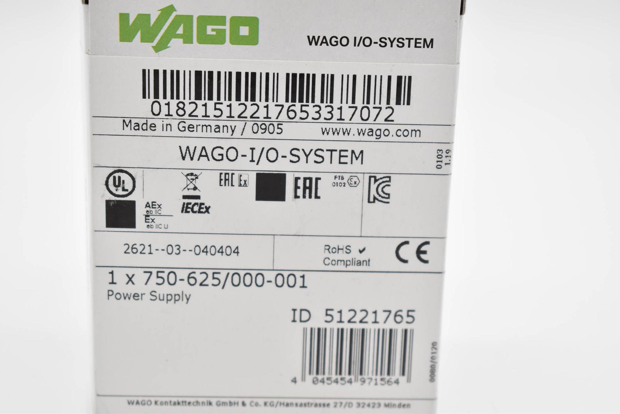 Produktfoto 2 von Wago Potentialeinspeisung Power Supply 750-625/000-001 ( 750-625 / 000-001 )