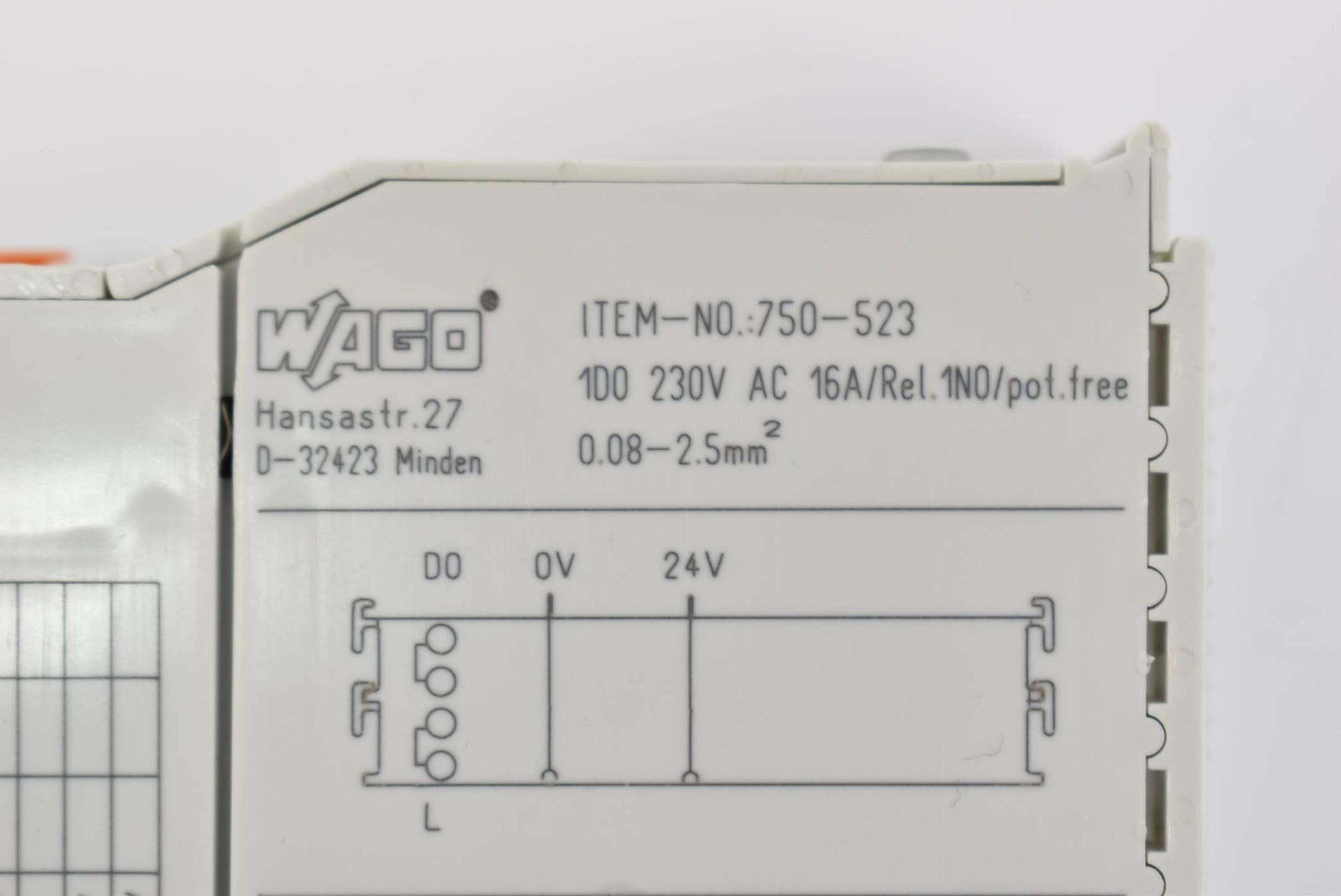 Produktfoto 2 von Wago I/O Systeme 1-Kanal-Relaisausgang AC250V 16A Potentialfrei 750-523