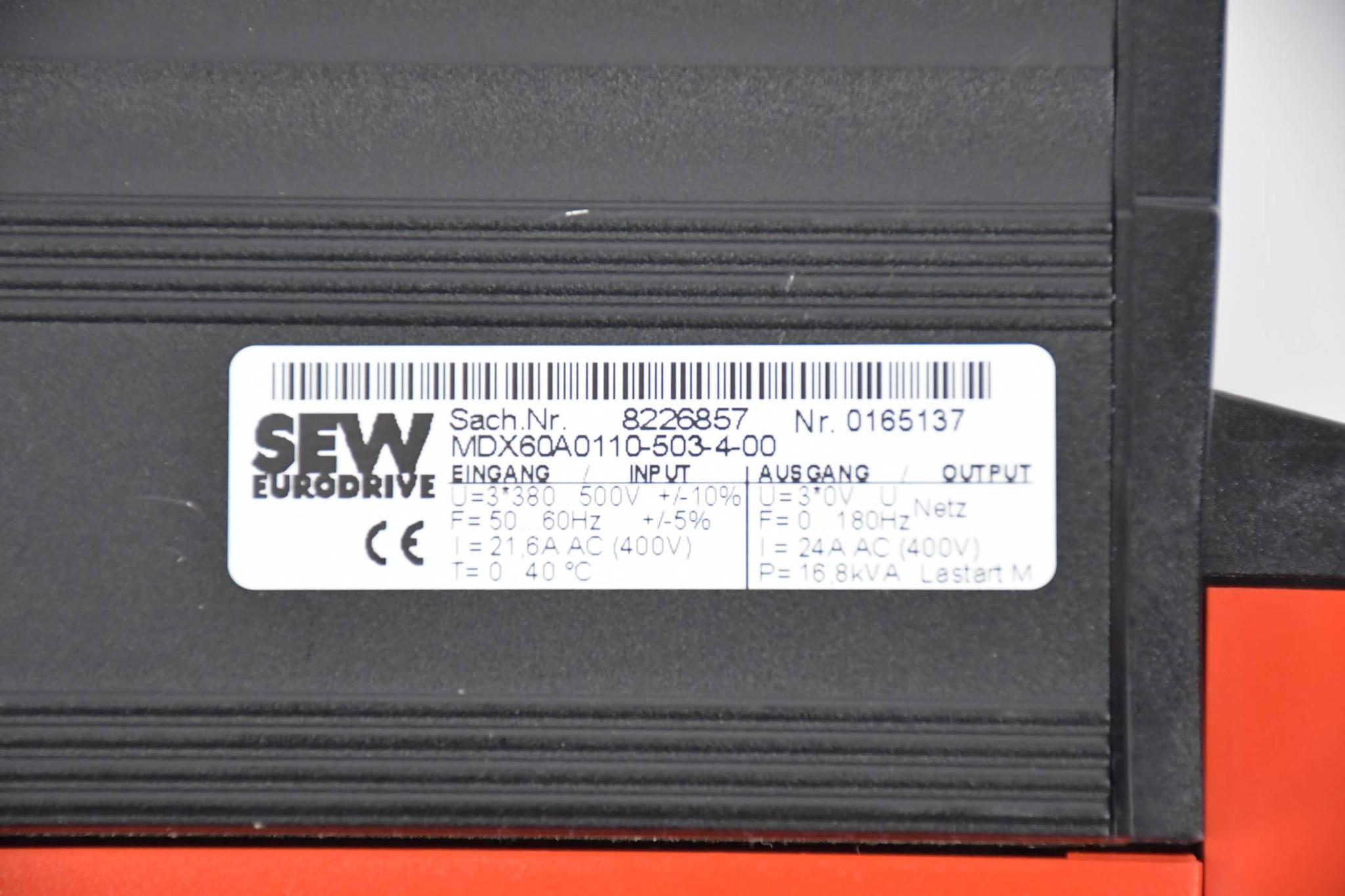 Produktfoto 3 von SEW Eurodrive Frequenzumrichter MDX60A0110-503-4-00 inkl. Steuerkopf MCH42A-00