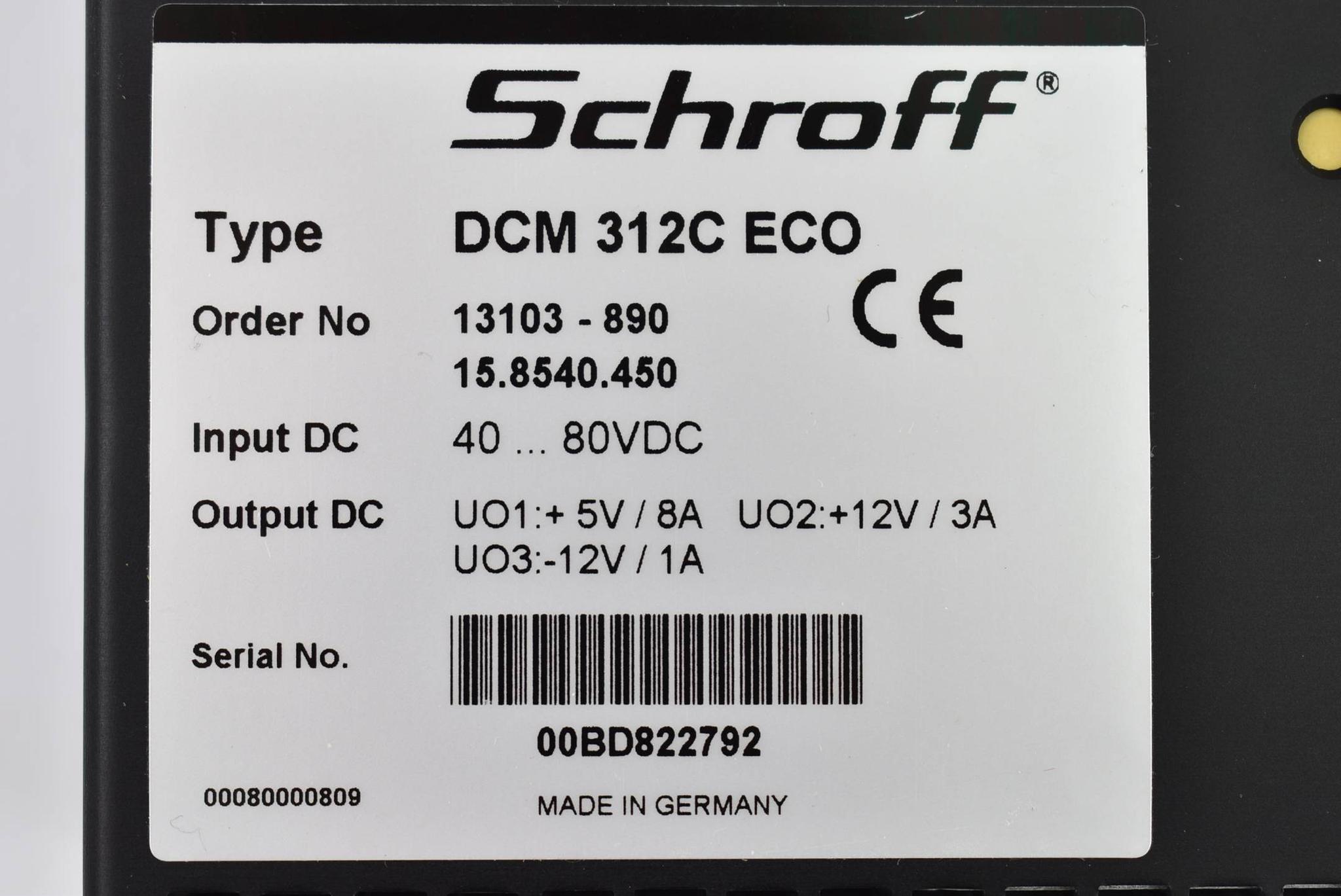 Produktfoto 2 von Schroff Schaltnetzteil 40...80 VDC DCM 312C ECO