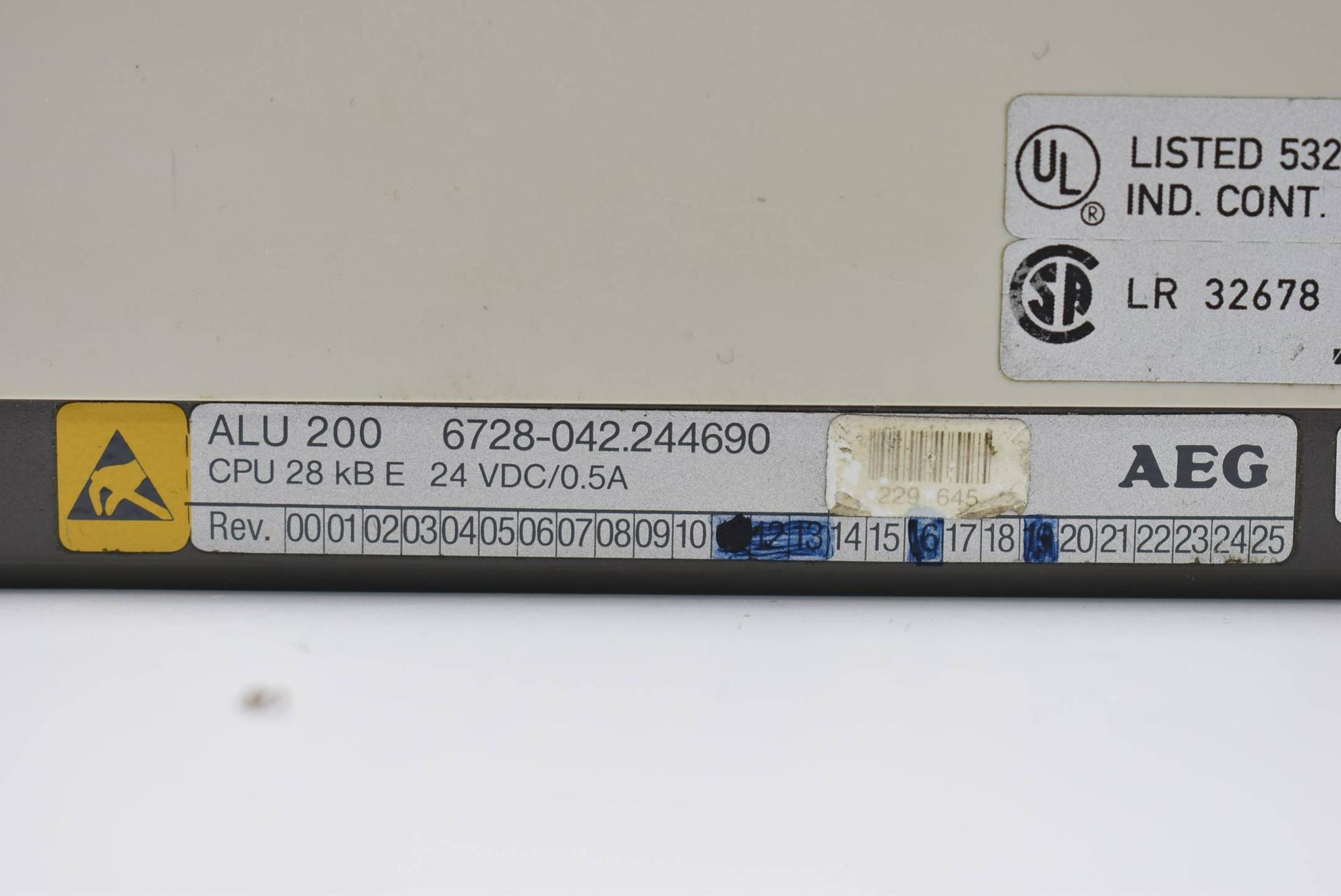 Produktfoto 2 von AEG Modicon ALU 200 CPU 28 kB E 24 VDC 0,5 A 6728-042.244690