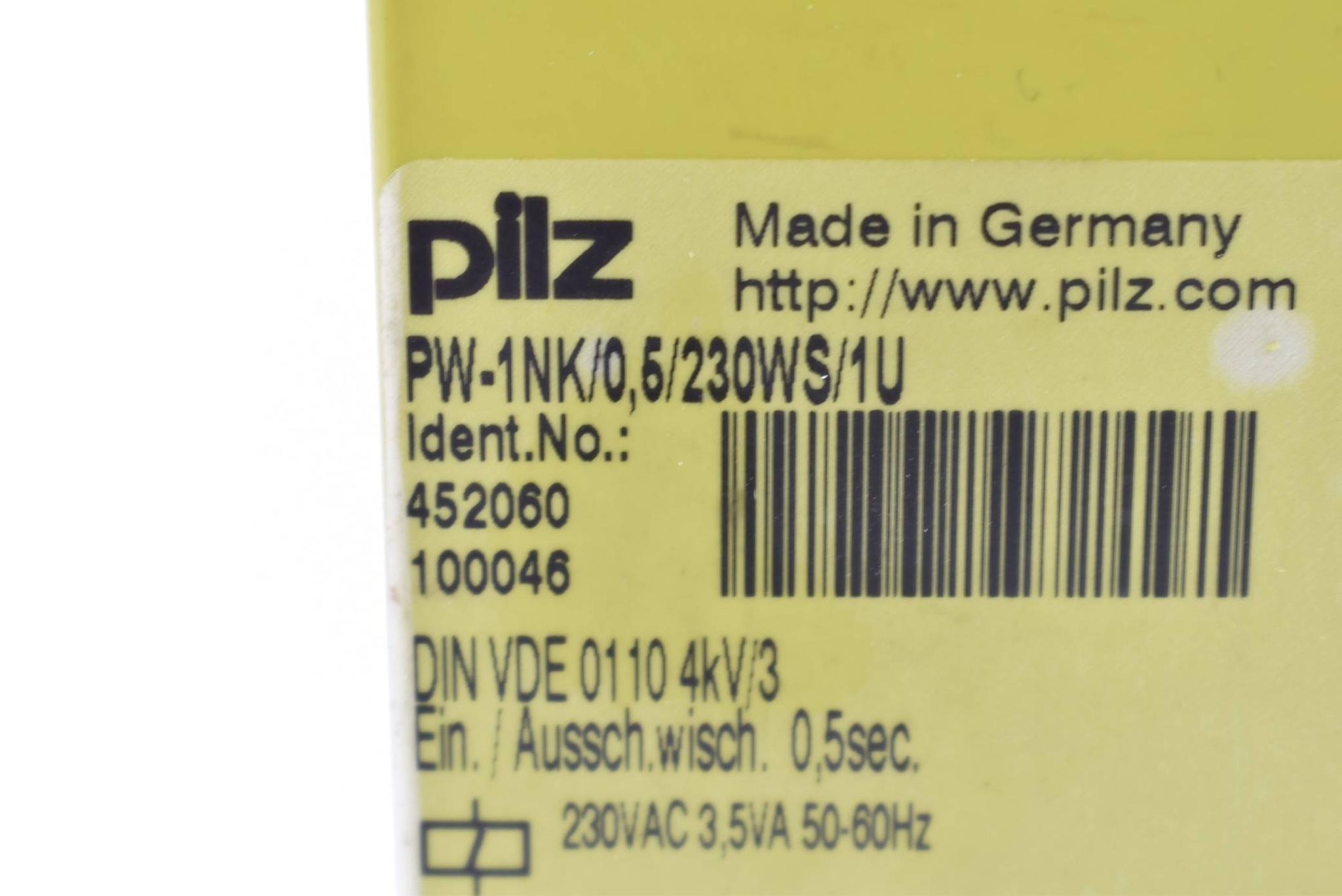 Produktfoto 3 von Pilz Sicherheitsrelais PW-1NK/0,5/230WS/1U ( 452060 )