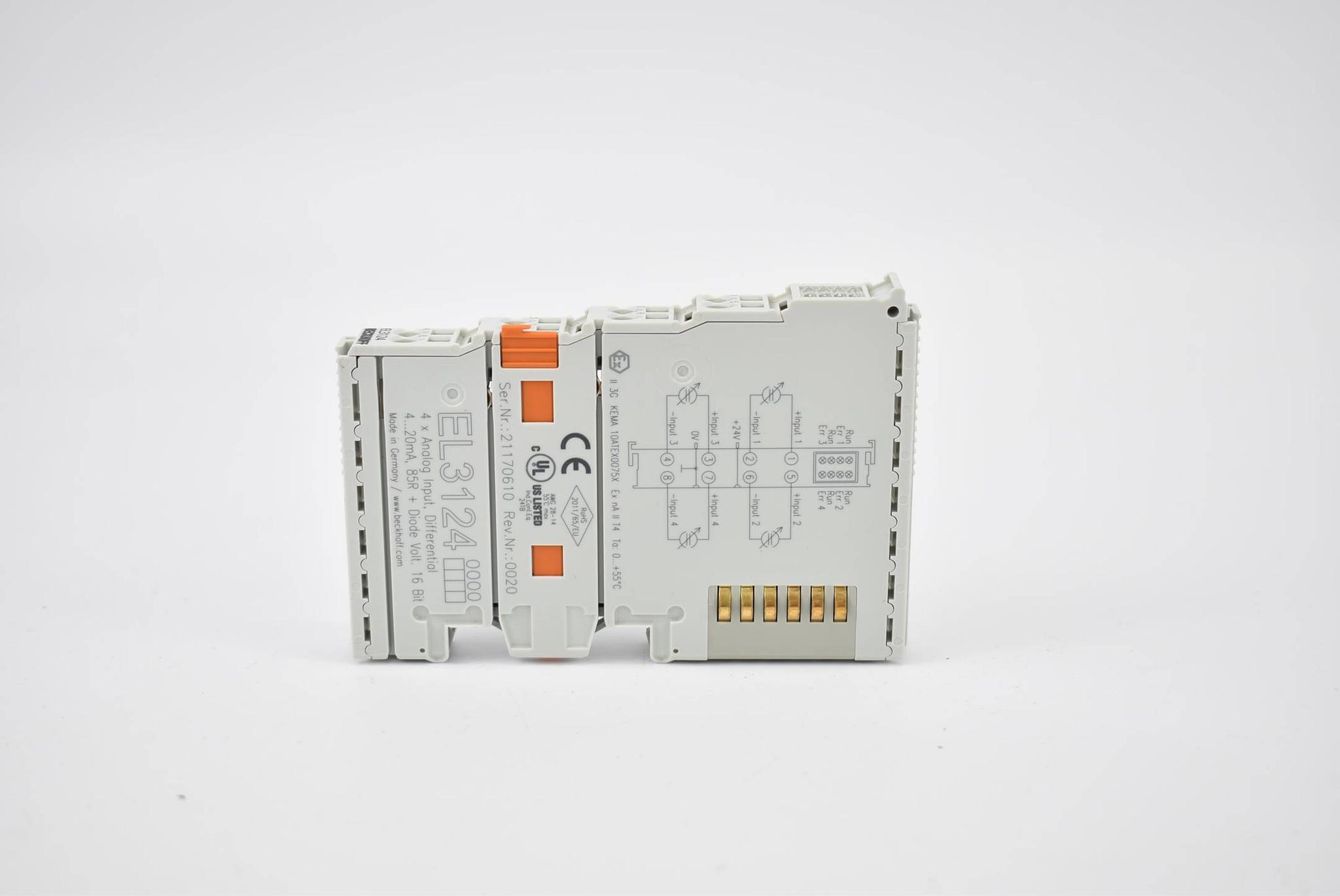 Produktfoto 1 von Beckhoff EtherCAT-Klemme 4-Kanal-Analog-Eingang 4-20mA 16Bit EL3124 ( EL 3124 )