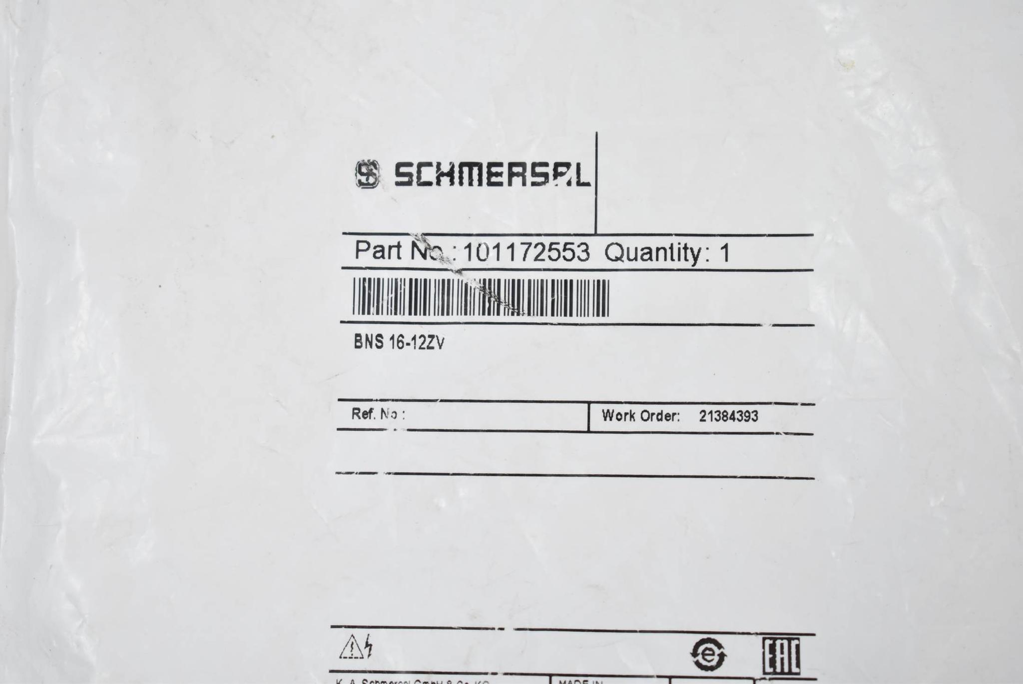 Produktfoto 1 von Schmersal Magnetischer Sicherheitssensor BNS 16-12ZV ( 101172553 )