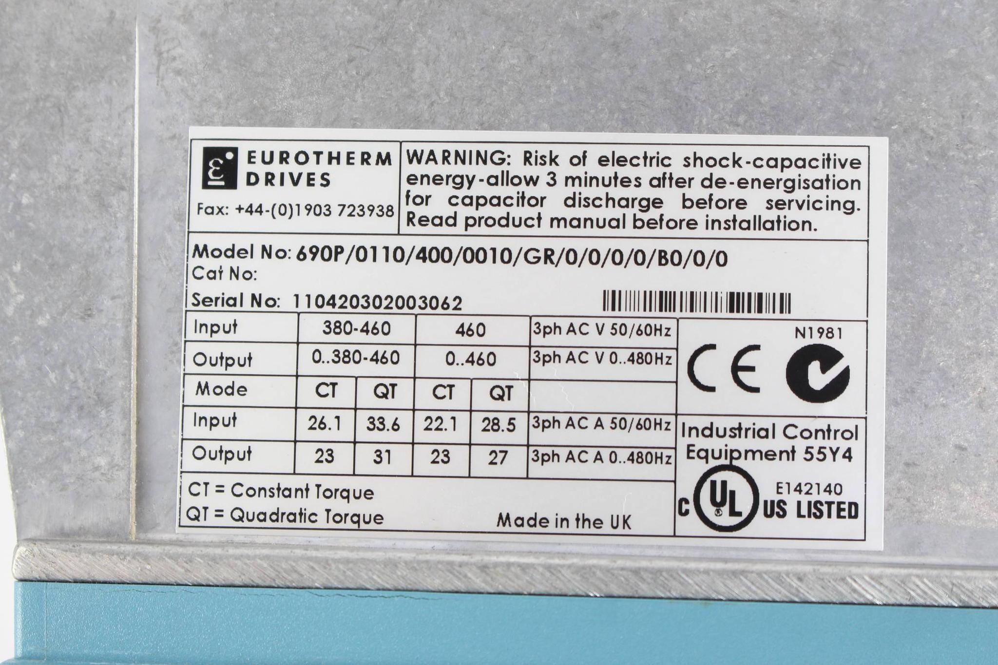 Produktfoto 3 von Eurotherm Drives AC Integrator 690+ 690P/0110/400/0010/GR/0/0/0/0/B0/0/0