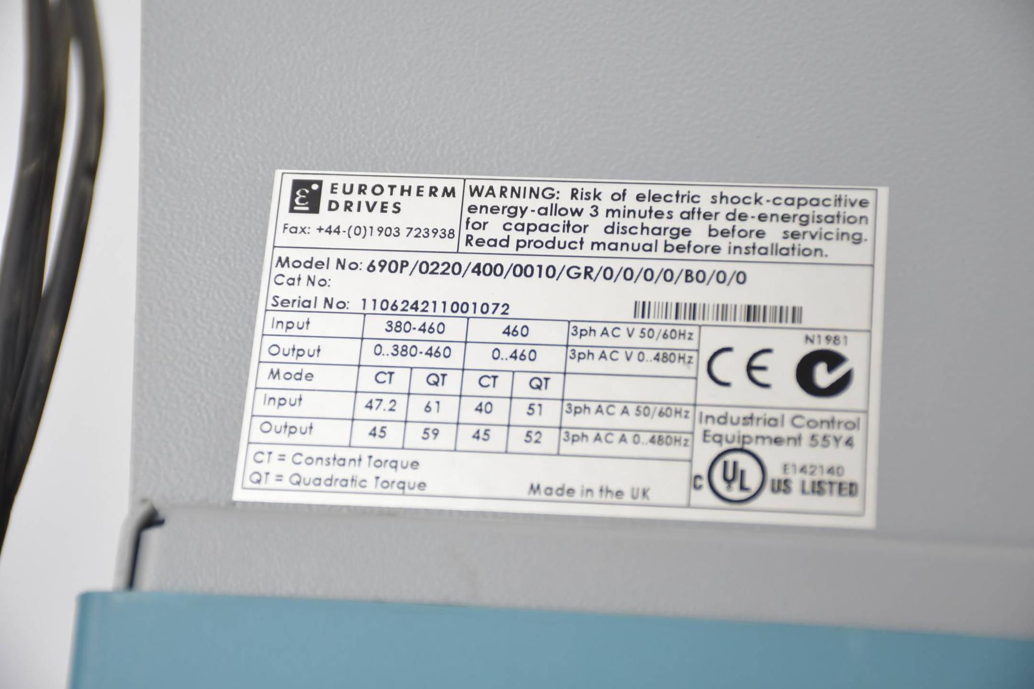 Produktfoto 3 von Eurotherm Drive AC integrator 690+ series 690P/0220/400/0010/GR/0/0/0/0/B0/0/0