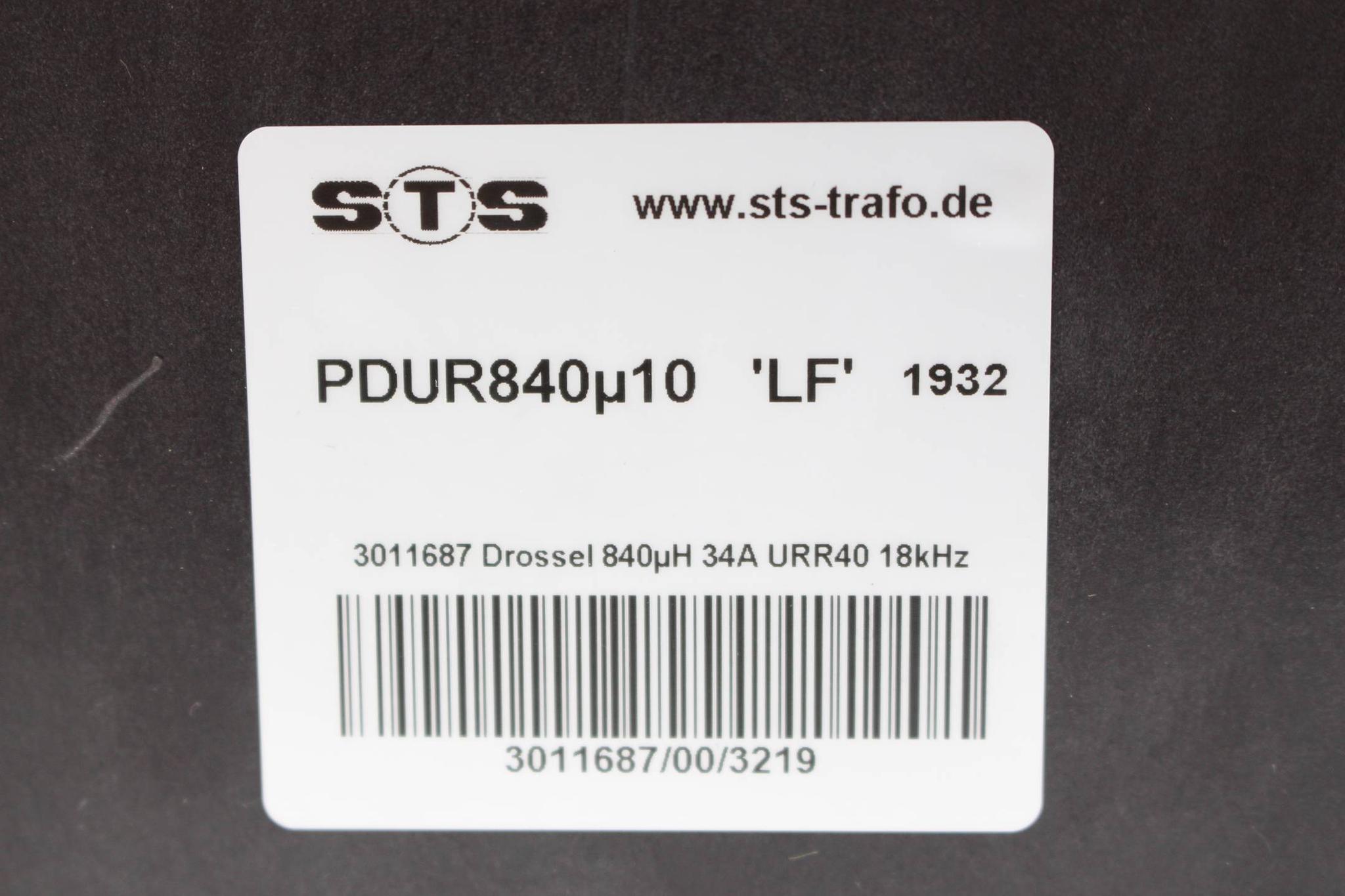 Produktfoto 2 von STS-Trafo Drossel PDUR840µ10 ( 3011687 )