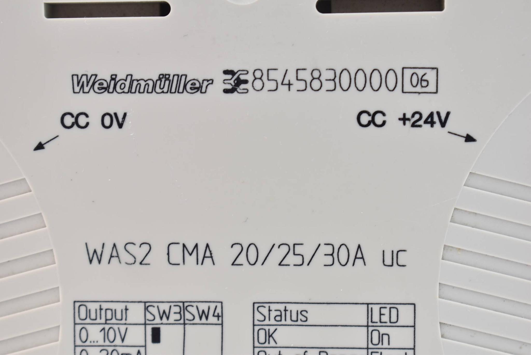 Produktfoto 3 von Weidmüller Isolator 10V 0-20mA WAS2 CMA 20/25/30A ( 8545830000 )